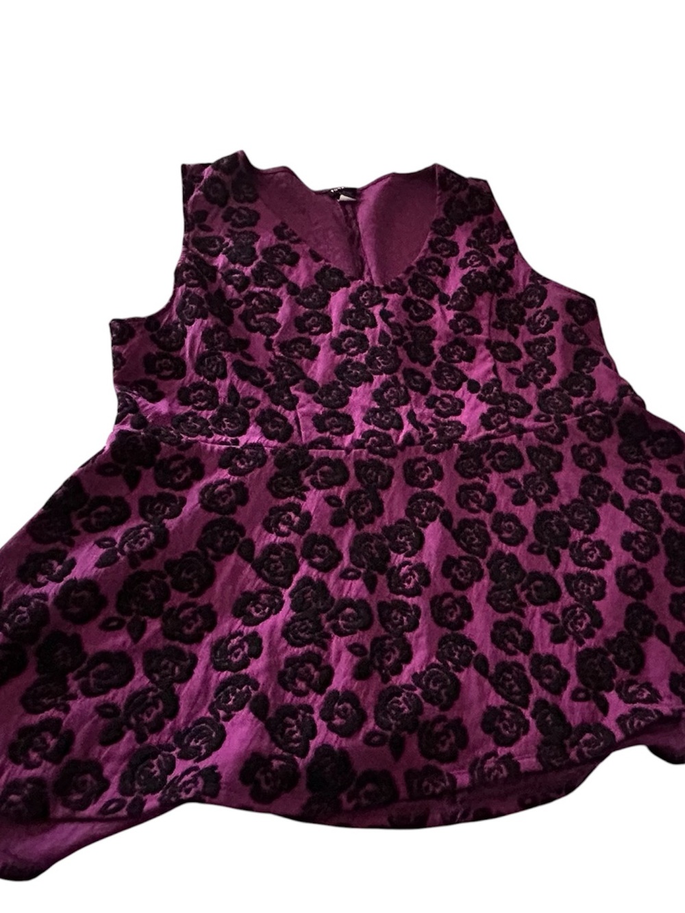 Torrid Purple and Black Floral Burnout Top